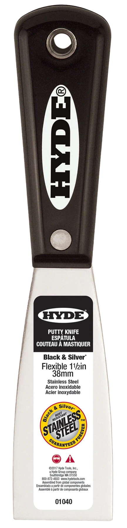 Black & Silver Stainless Steel Putty Knives