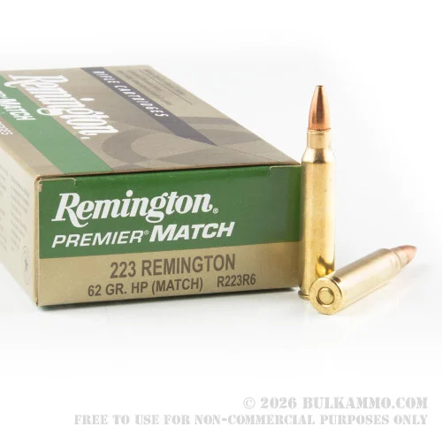 20 Rounds of .223 Ammo by Remington Premier Match - 62gr HP