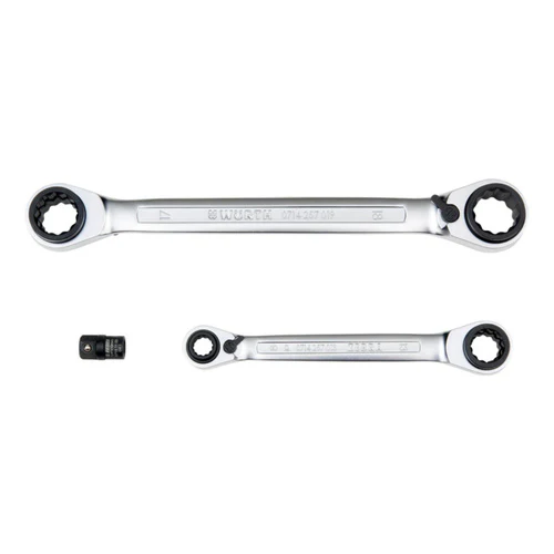 ZEBRA POWERDRIV (12-Point) Double Box End Ratchet Wrench Set – 4-In-1 (3 Pieces)