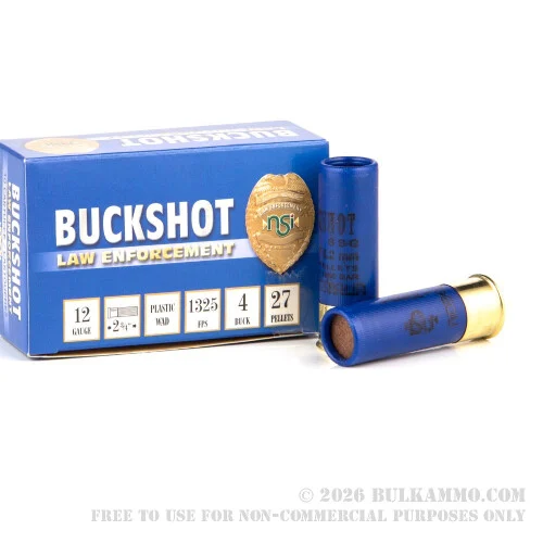 250 Rounds of 12ga Ammo by NobelSport -#4 Buck