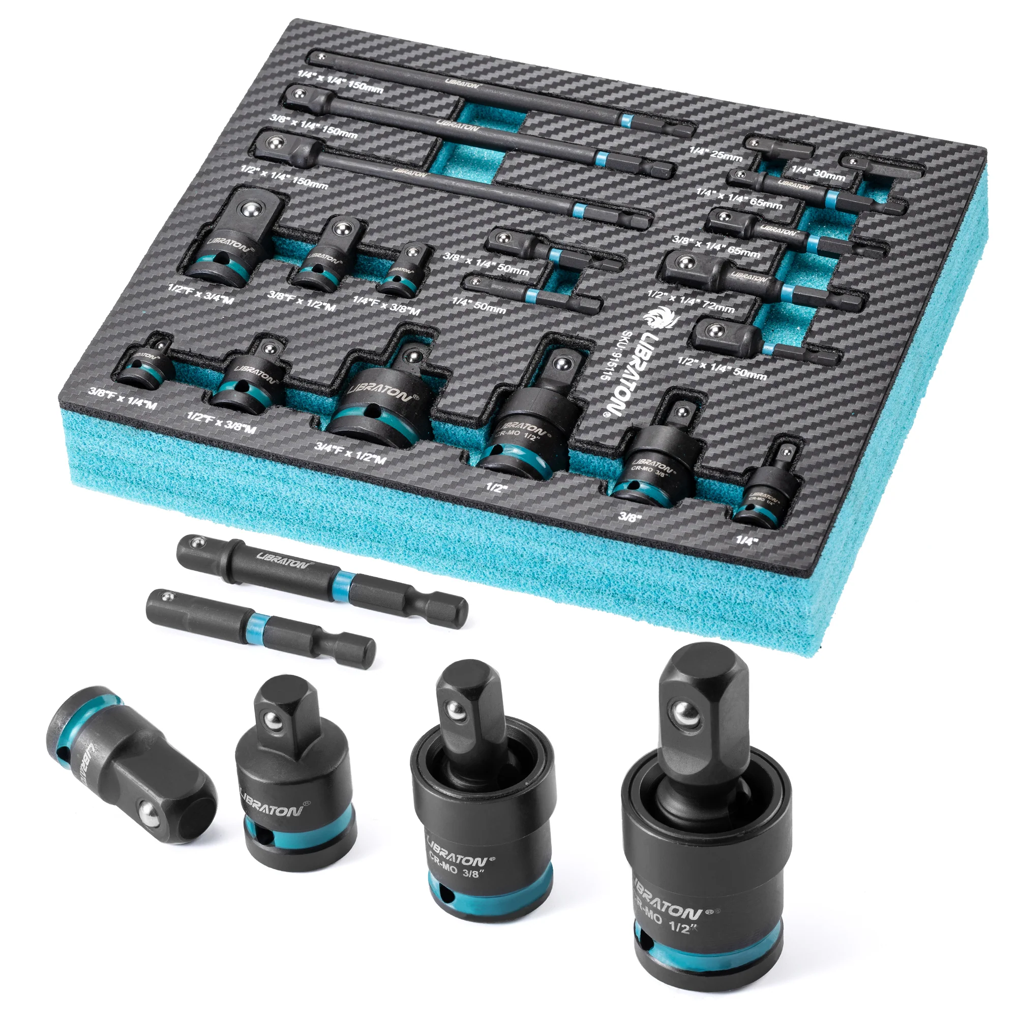 LIBRATON 20PCS Socket Adapter & Reducer Set
