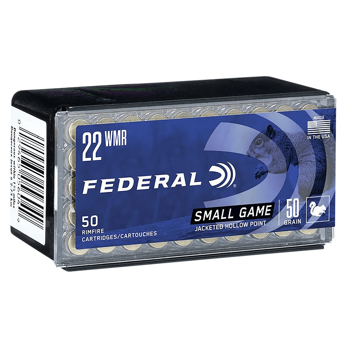 Federal Game-Shok .22 Winchester Magnum Rifle (WMR) Jacketed Hollow Point 50 Grain 1530 fps 50 Round Box