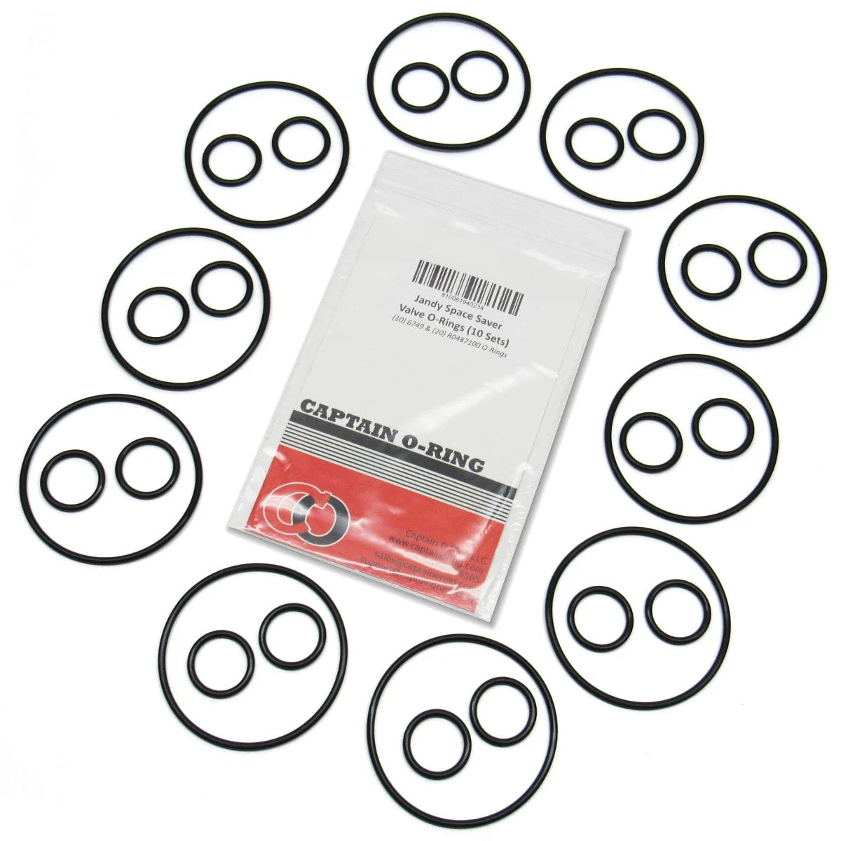 (10 Sets) Valve Cover & Stem O-Rings for Jandy Space Saver Valves (1.5 to 2”) (Part Numbers 6749 and R0487100)