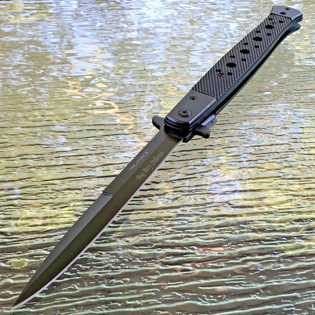 12.5″ Tac Force Speedster Model Stiletto Assisted Black Pocket Knife