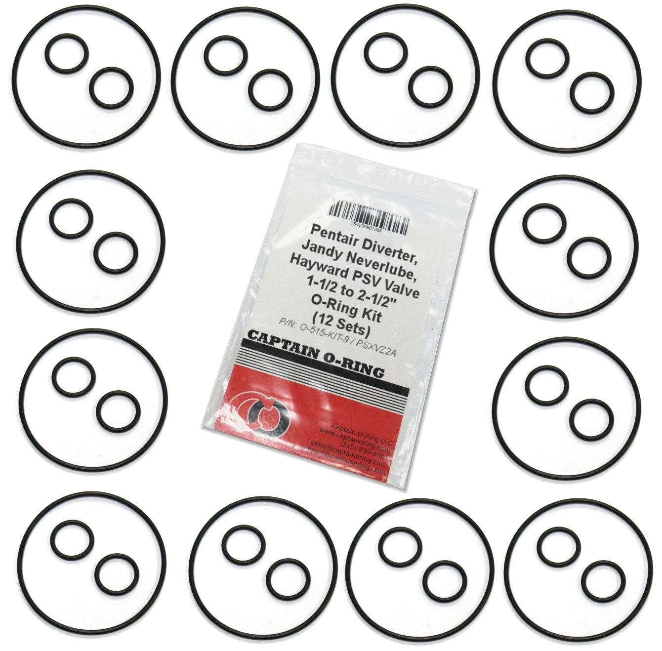 (12 Sets) Valve Cover & Shaft O-Rings for Jandy NeverLube/Pentair Valves (Part Numbers 1132/51016200 and R0487100/192039/O-158) and Hayward PSV valves (P/N: PSXVZ2A)