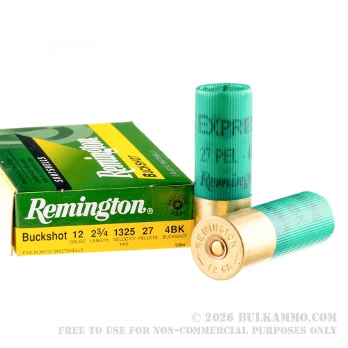 250 Rounds of 12ga Ammo by Remington Express -#4 Buck