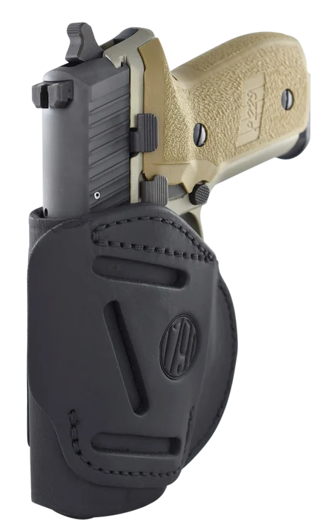 1791 Gunleather 4-Way Concealment Holster Size 05 IWB/OWB Style made of Leather Stealth Black & Belt Loop Mount Type fits S&W M&P, Springfield XD, Glock 17 & HK VP9 for Left Hand