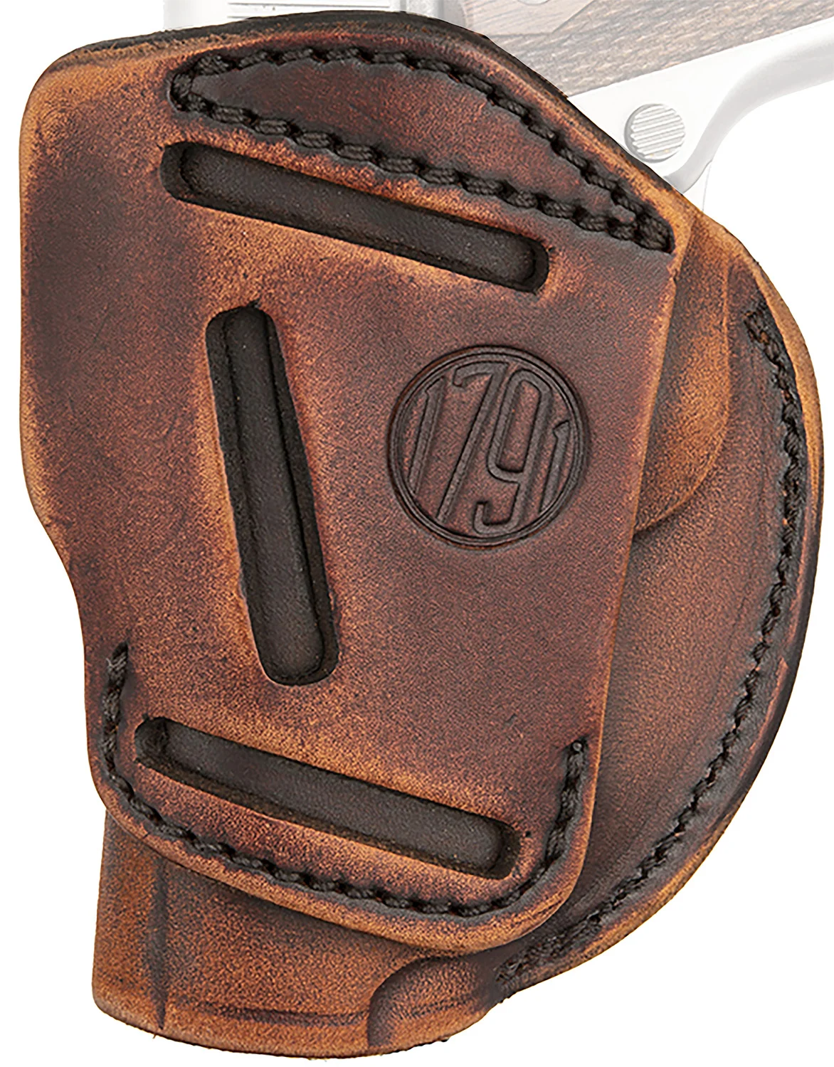 1791 Gunleather 4WH1VTGR 4-WayIWB/OWB Size 01 Vintage Leather Belt Clip Fits 1911 3-4″ Right Hand