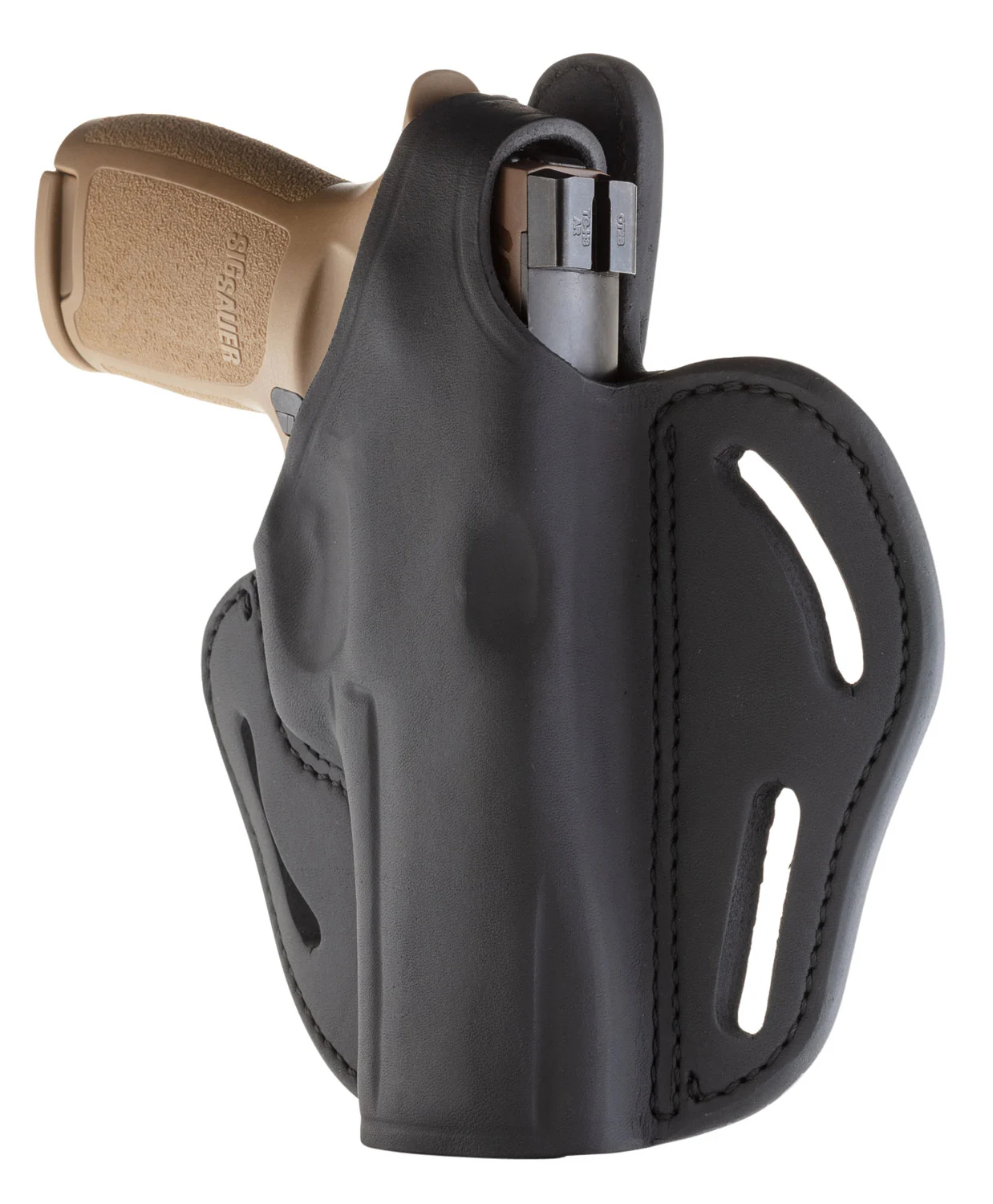 1791 Gunleather BHX5SBLR BHXOWB 05 Stealth Black Leather Belt Slide Fits Sig P320/Ruger Security-9