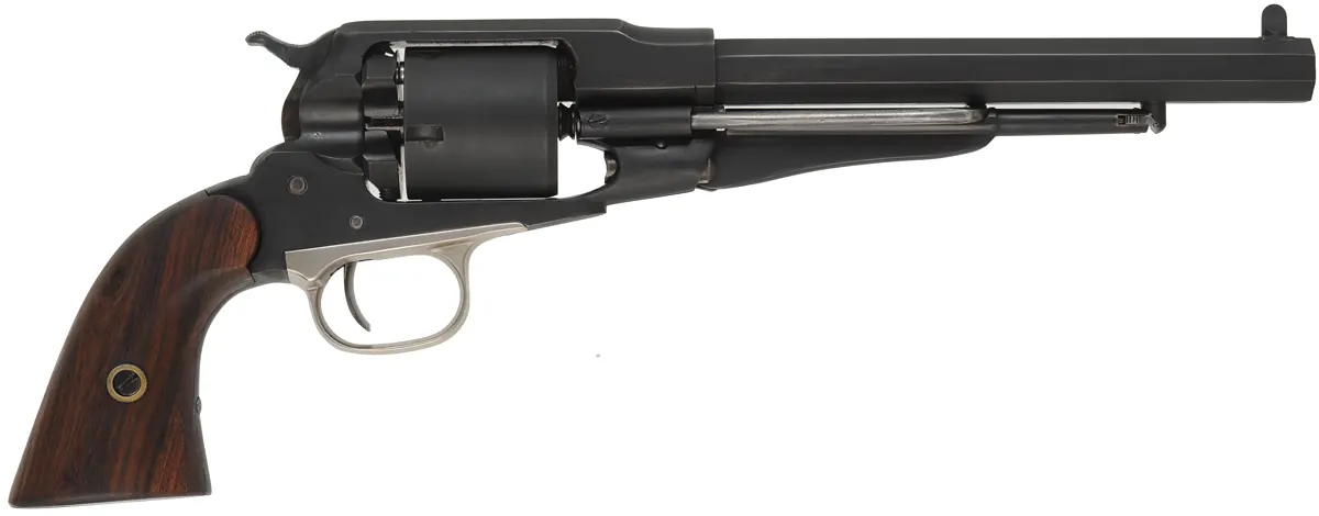 1858 Remington Conversion Revolver,caliber .45 Colt, 8" barrel,custom walnut grips, Kirst five shot cylinder,used, by Aldo Uberti