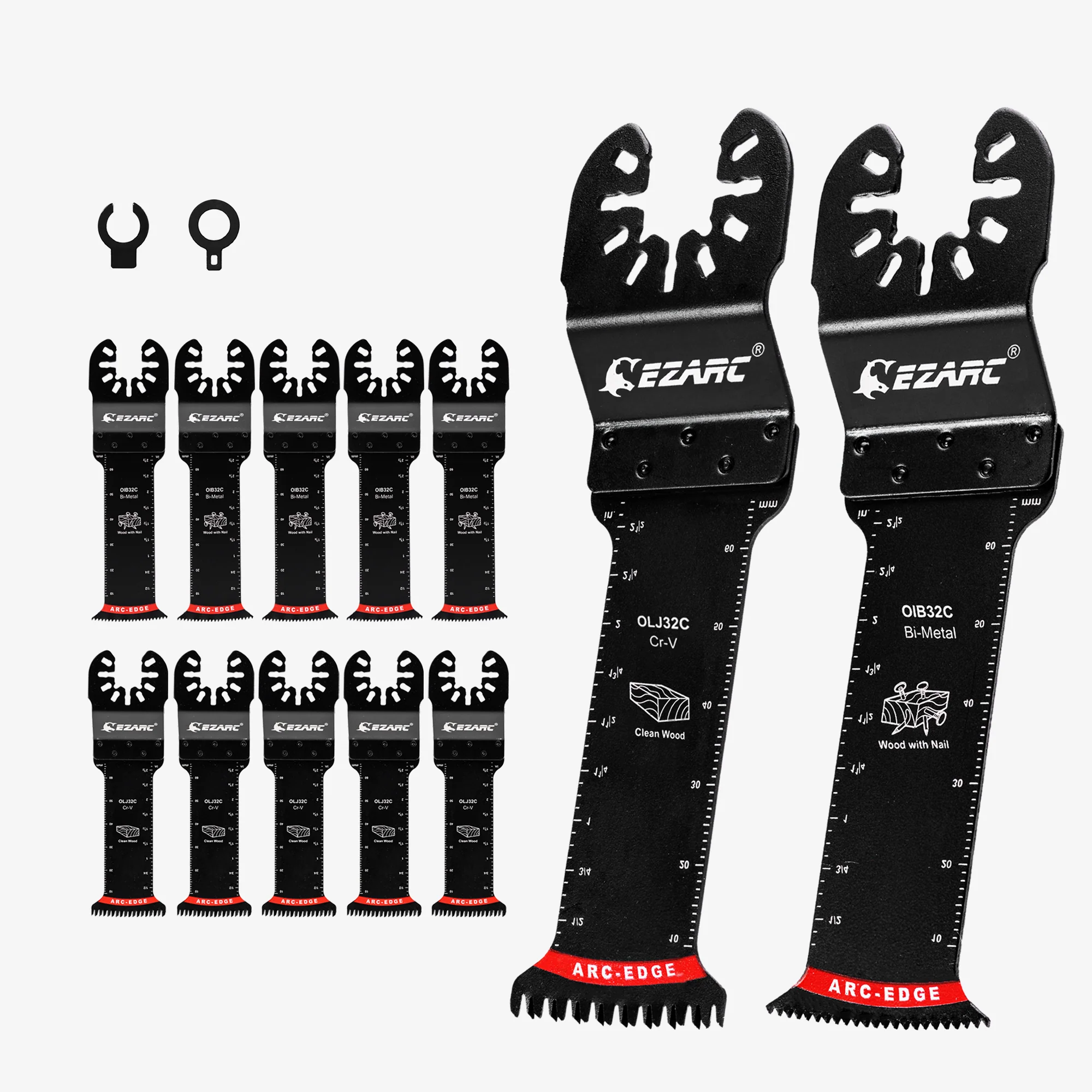 Extra-Long Reach Arc Edge Oscillating Multitool Blades For General Purpose,Bi-Metal & Japanese Teeth