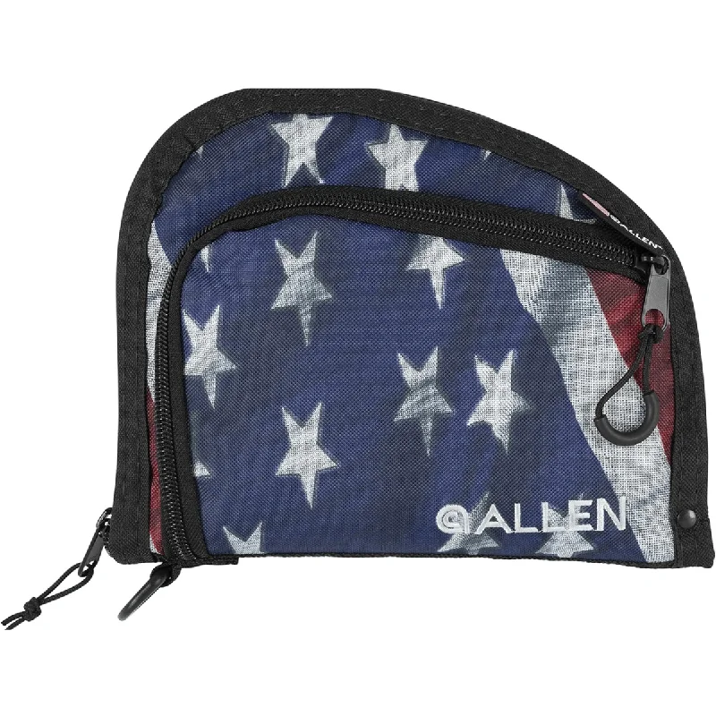Allen 7719 Victory Auto Fit Handgun Case USA Flag Endura w/Black Trim, 1-Pocket, Knit Lining, Foam Padding & Lockable Zippers 9″ x 7″ Interior Dimensions