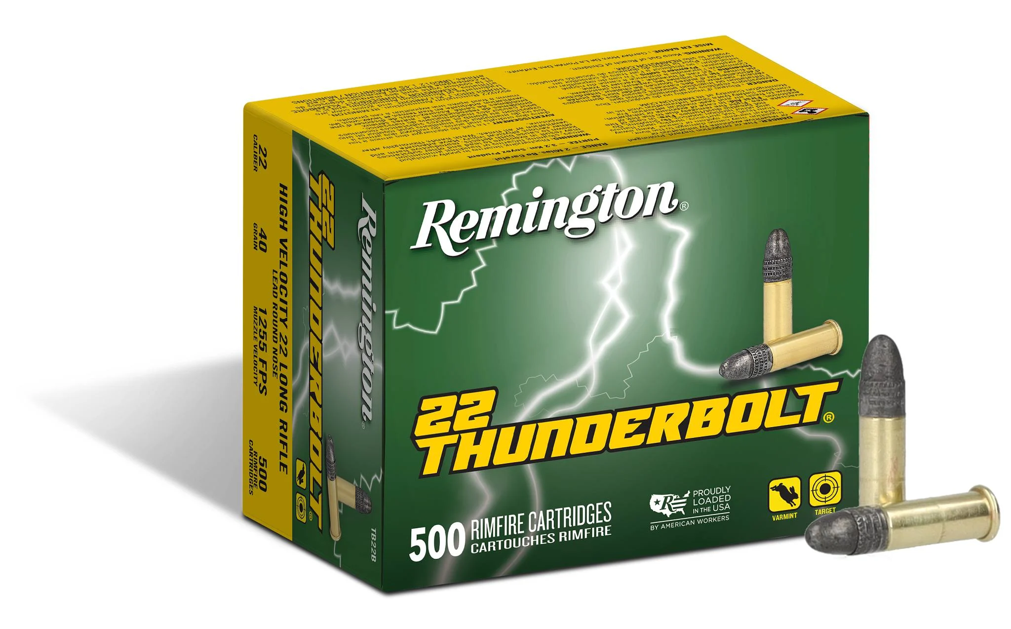 22 Thunderbolt, 22 LR, 40 Grain, Lead Round Nose, 1255 fps
