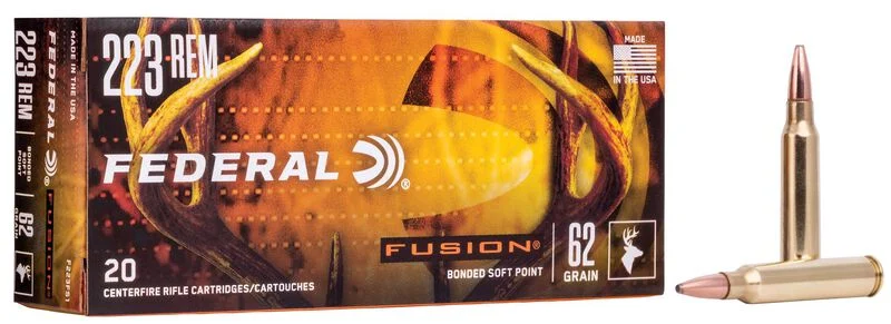 .223 Rem Federal Fusion SP 62 gr – Hunting Ammo | 200 Rounds