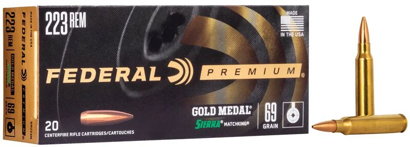 .223 Rem Federal Gold Medal BTHP 69 gr – Precision Target Ammo | 20 Rounds