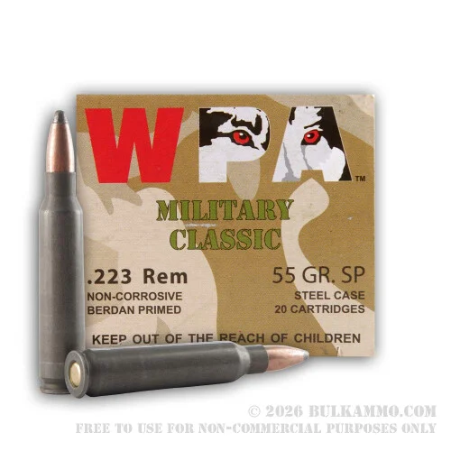 500Rounds of .223 Ammo by Wolf WPA - 55gr SP