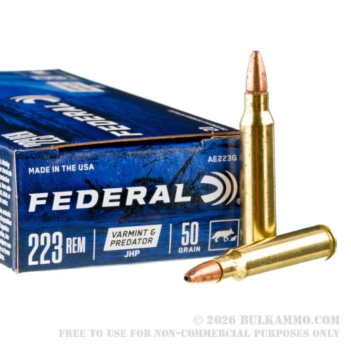 500Rounds of .223 Ammo by Federal - 50gr JHP