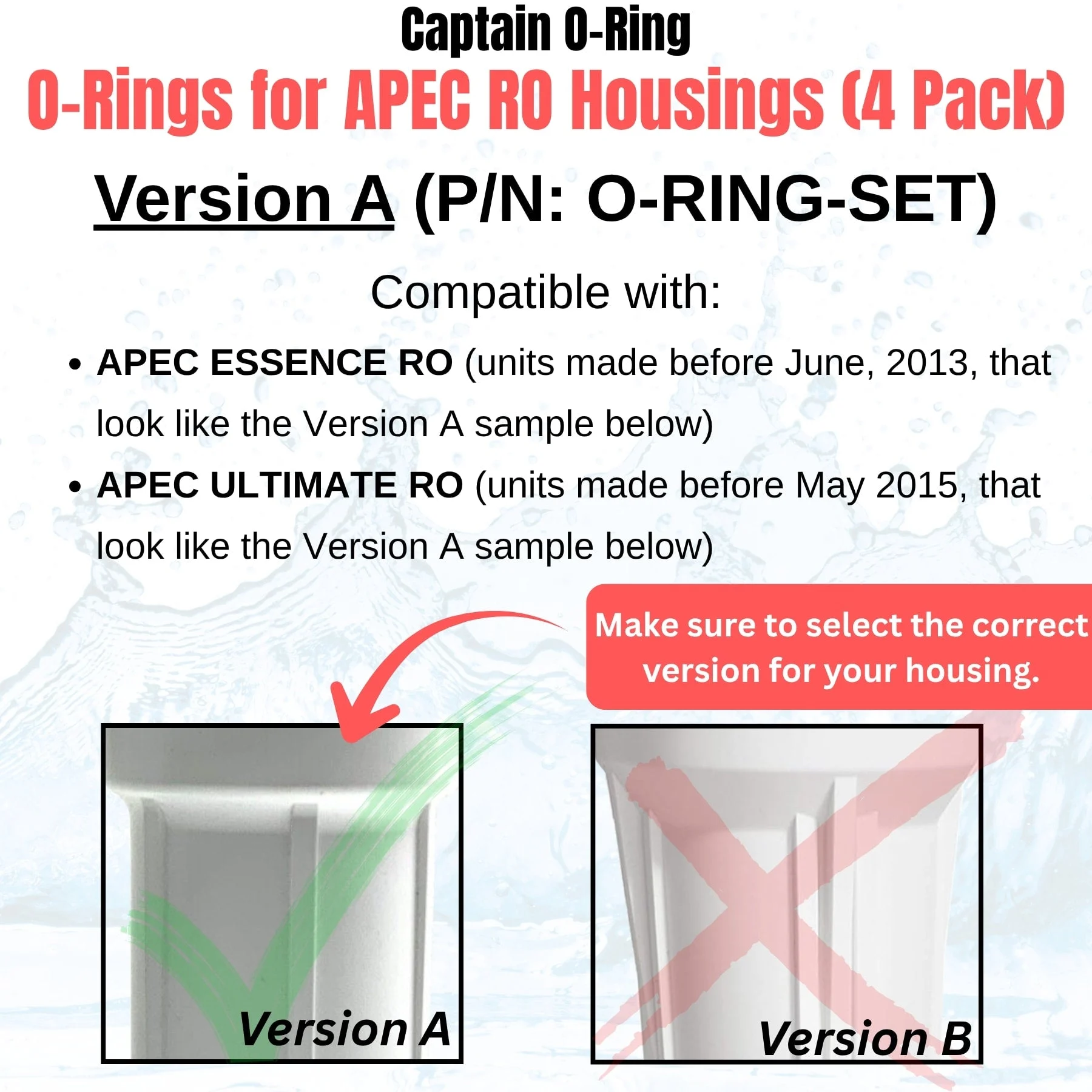 3.5” O-Rings for APEC Essence, Ultimate Reverse Osmosis RO Water Filter Housings (4 Pack)