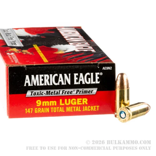 50 Rounds of 9mm Ammo by Federal - 147gr TMJ
