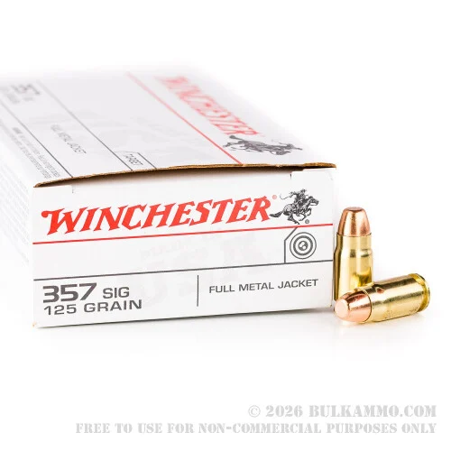 500 Rounds of .357 SIG Ammo by Winchester USA - 125gr FMJ