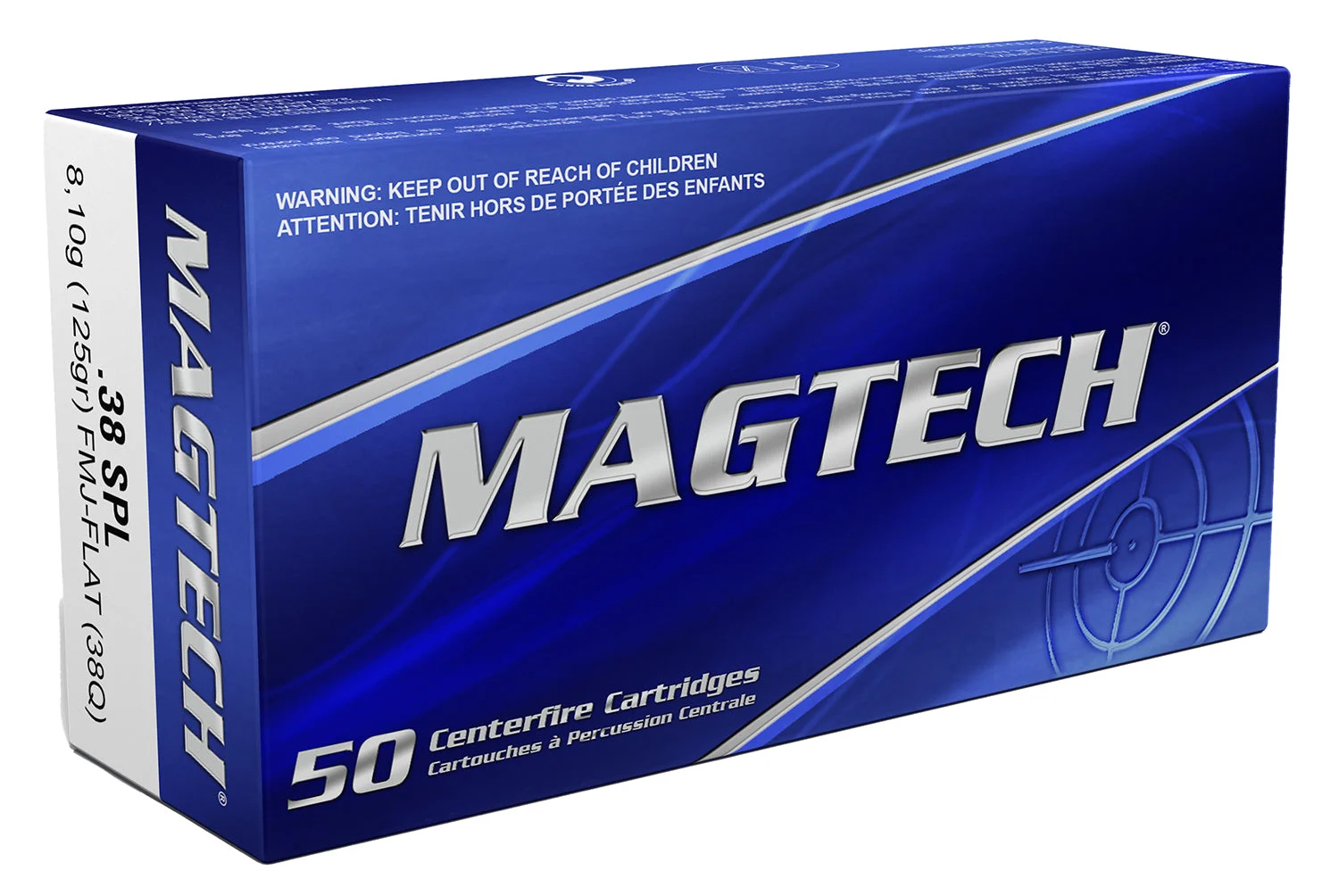 Magtech 38Q Sport Shooting Range/Training Full Metal Jacket Flat Point125 Grain .38 Special