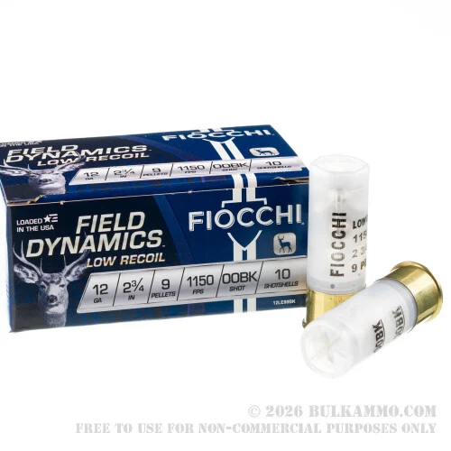 250 Rounds of 12ga LE Ammo by Fiocchi -00 Buck