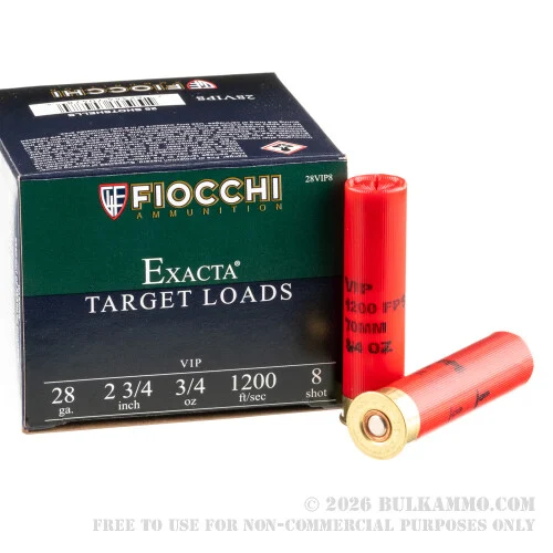 25 Rounds of 28ga Ammo by Fiocchi -#8 shot