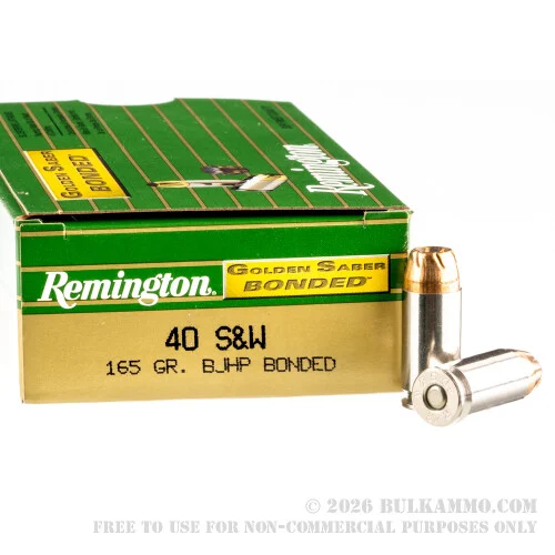 500Rounds of .40 S&W Ammo by Remington - 165gr JHP