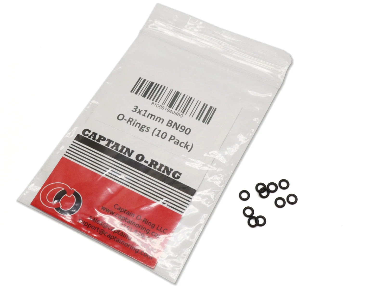 3x1mm Thin Fill Nipple O-Rings (BN90, 10 Pack)
