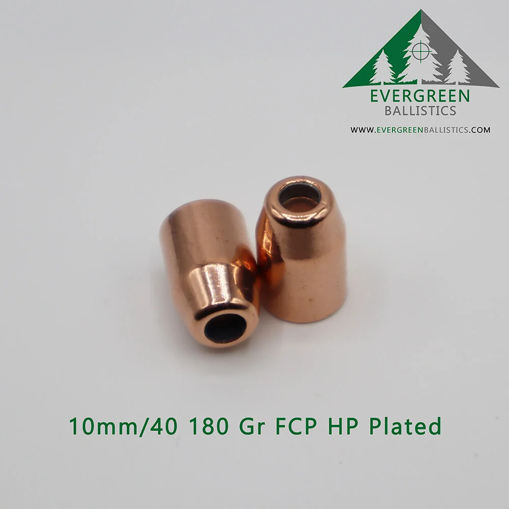 40/10mm (.400) 180 Grain Plated Hollow Point Bullets