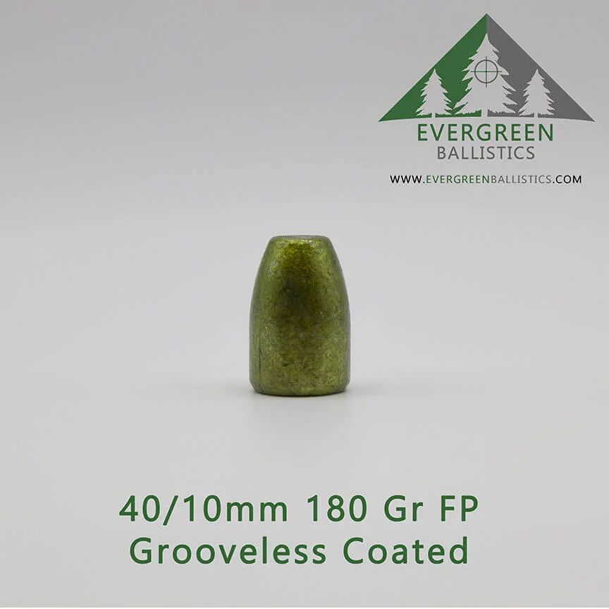 40/10mm (.401) 180 Grain Flat Point NLG Coated Bullets