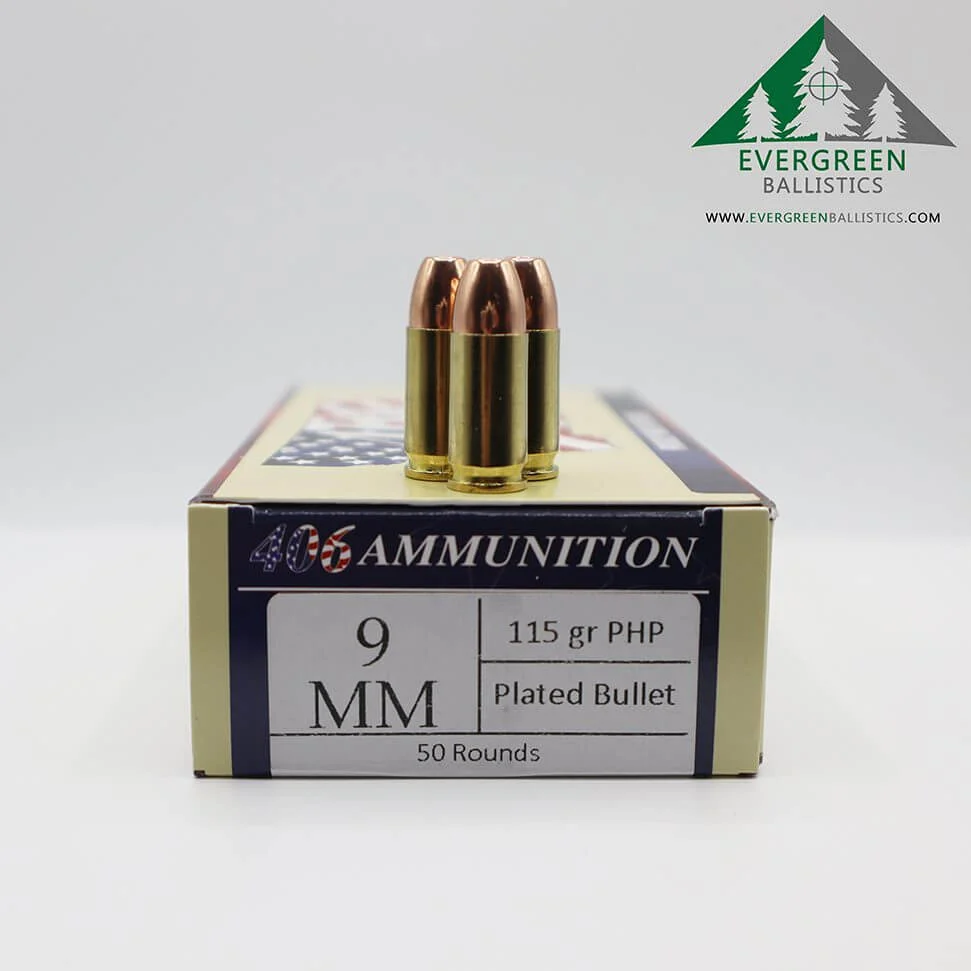 406 Ammunition – 9mm 115 Grain Hollow Point