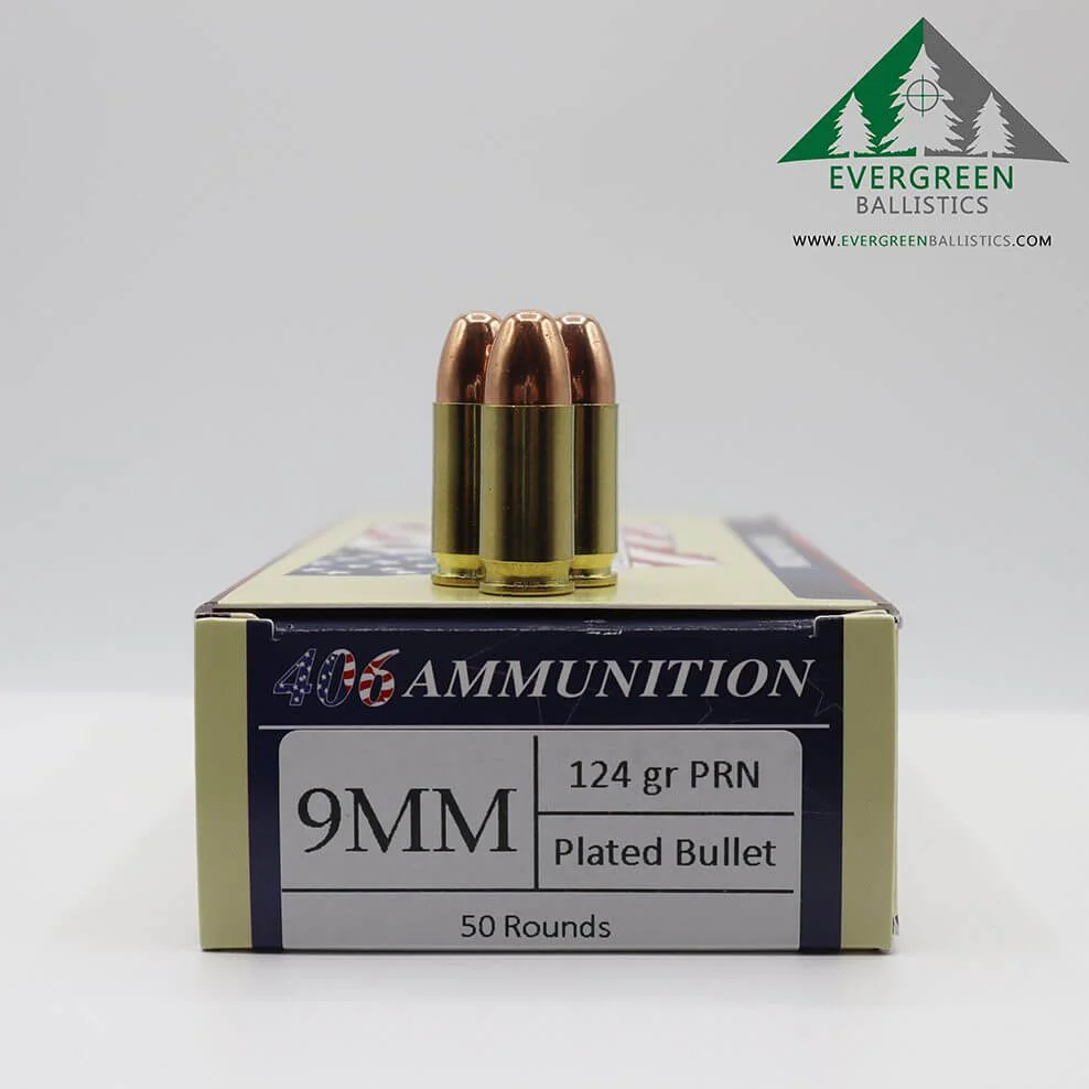 406 Ammunition – 9mm 124 Grain Round Nose
