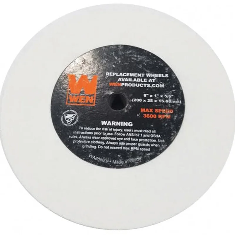 [4280-067] Right Grinding Wheel (White Aluminum Oxide Grinding Wheel, 8-Inch by 1-Inch, 5/8-Inch Arbor, 80 Grit) for WEN 4280