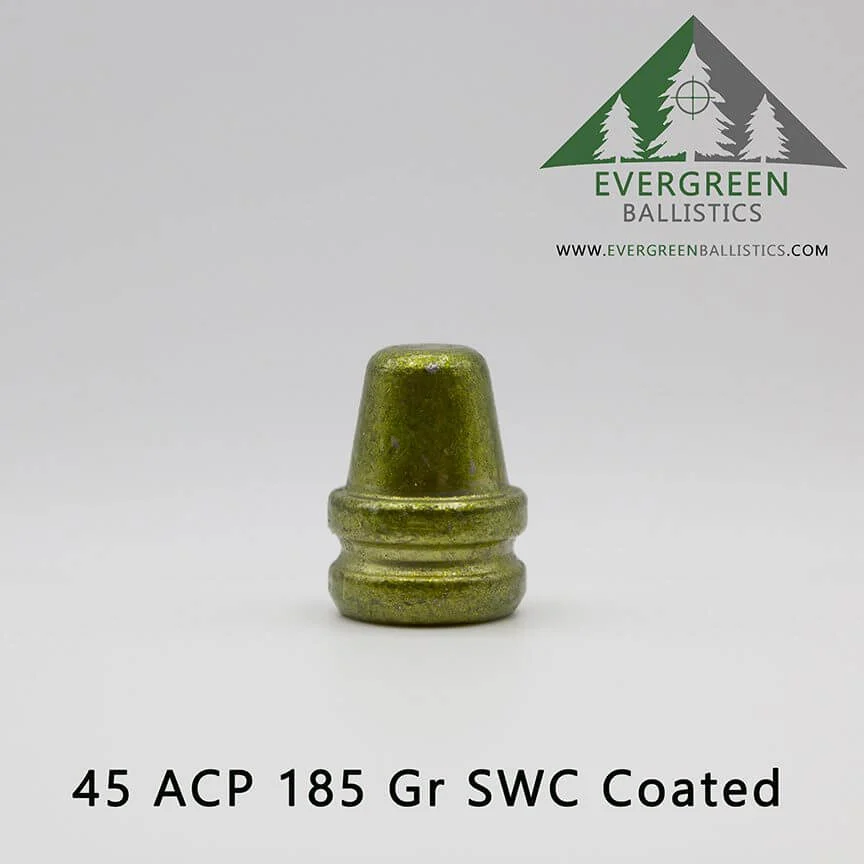 45 ACP (.451) 185 Grain SWC Coated Bullet