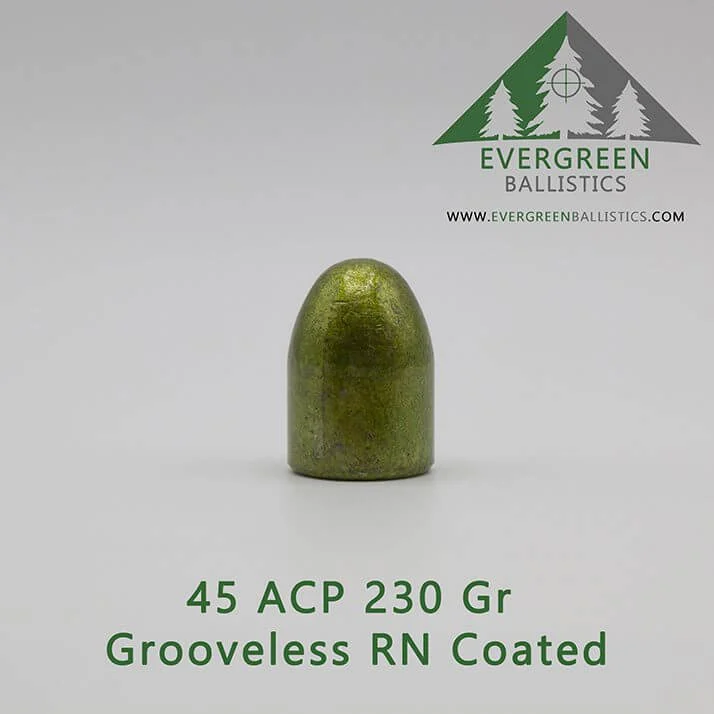 45 ACP (.451) 230 Grain Round Nose NLG Coated Bullets