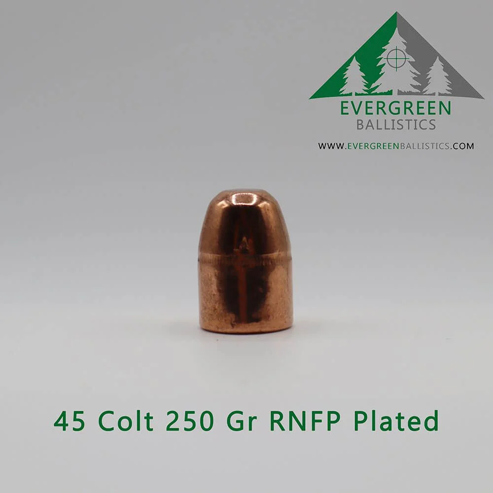 45 Colt (.452) 250 Grain RNFP Plated Bullets