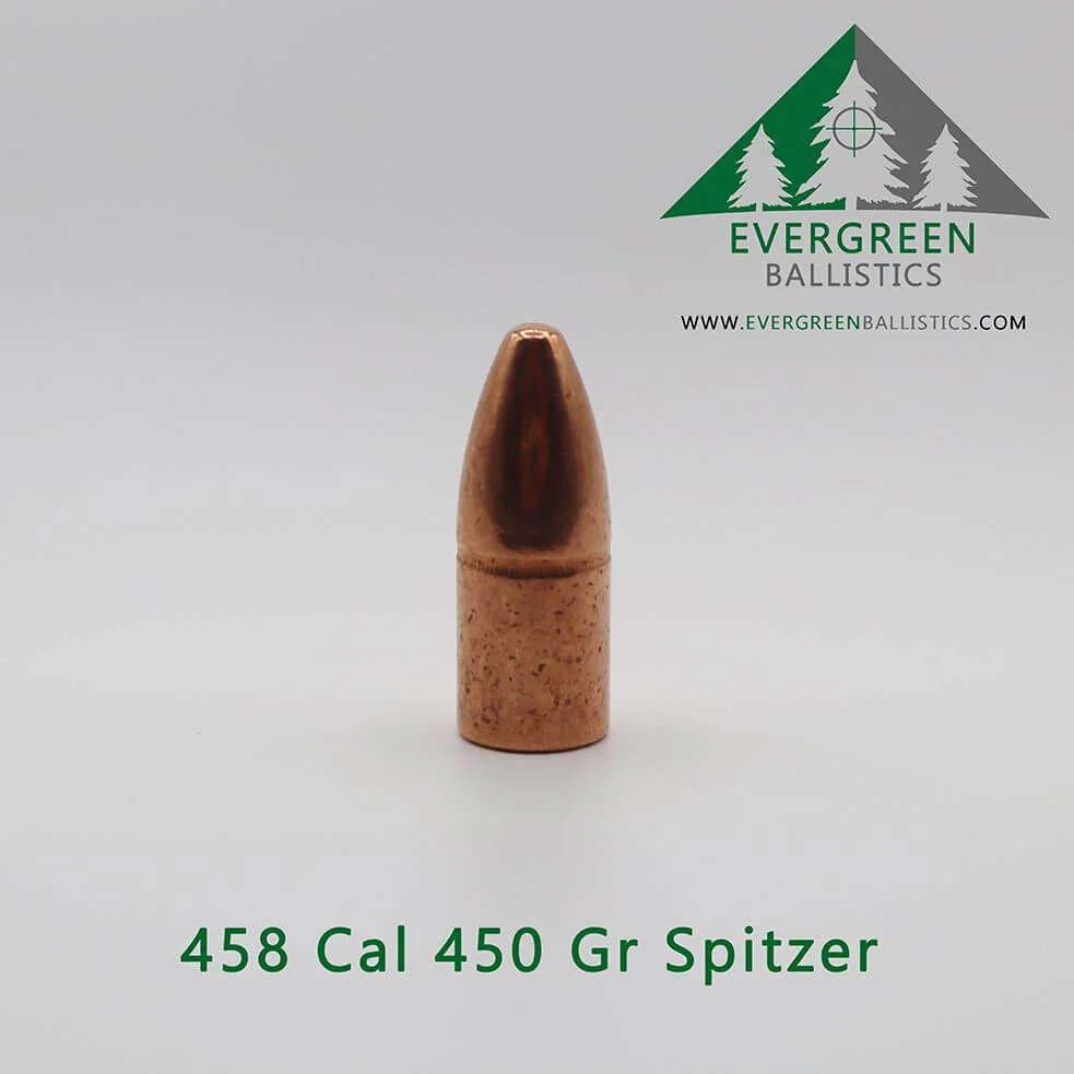 .458 Caliber (.458) 450 Grain Spitzer Plated Bullets