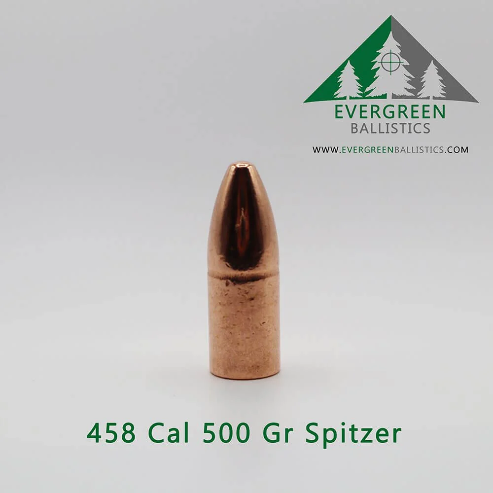 .458 Caliber (.458) 500 Grain Spitzer Plated Bullets