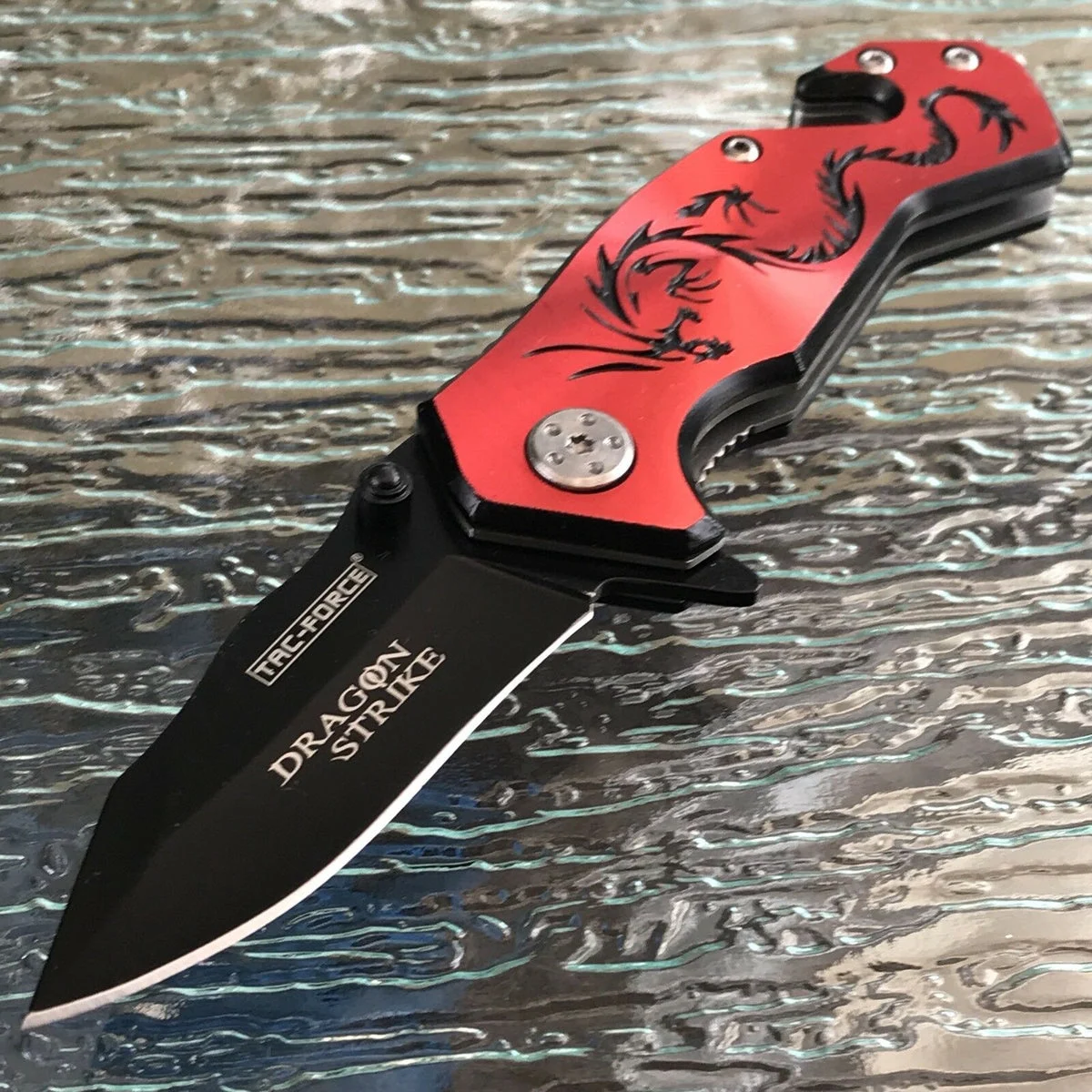 5.75″ Tac Force Speedster Model Red Dragon Pocket Knife