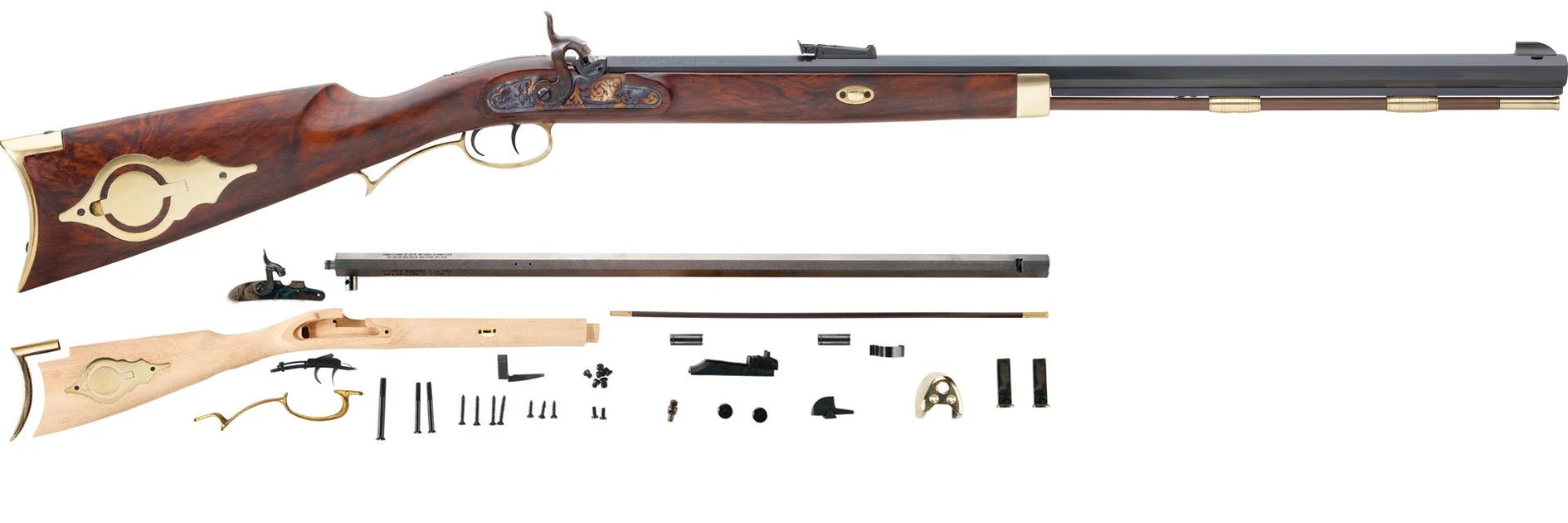 .54 Cal Investarm™ Bridger Hawken Rifle DIY Kit - Percussion Ignition - IA2114K