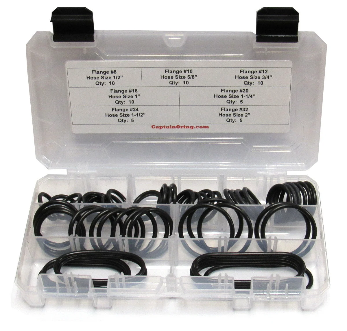 55pc Flange Seal (SAE Code 61/62) Hydraulic O-Ring Seal Kit (Buna 90 / BN90)