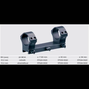 Recknagel One-piece scope mount for Picatinny, 26mm