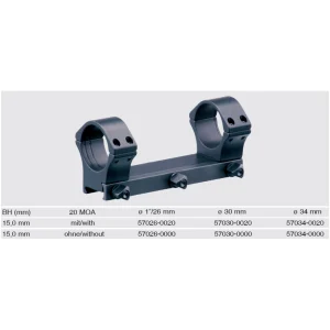 Recknagel One-piece scope mount for Picatinny, 34mm, 0 MOA