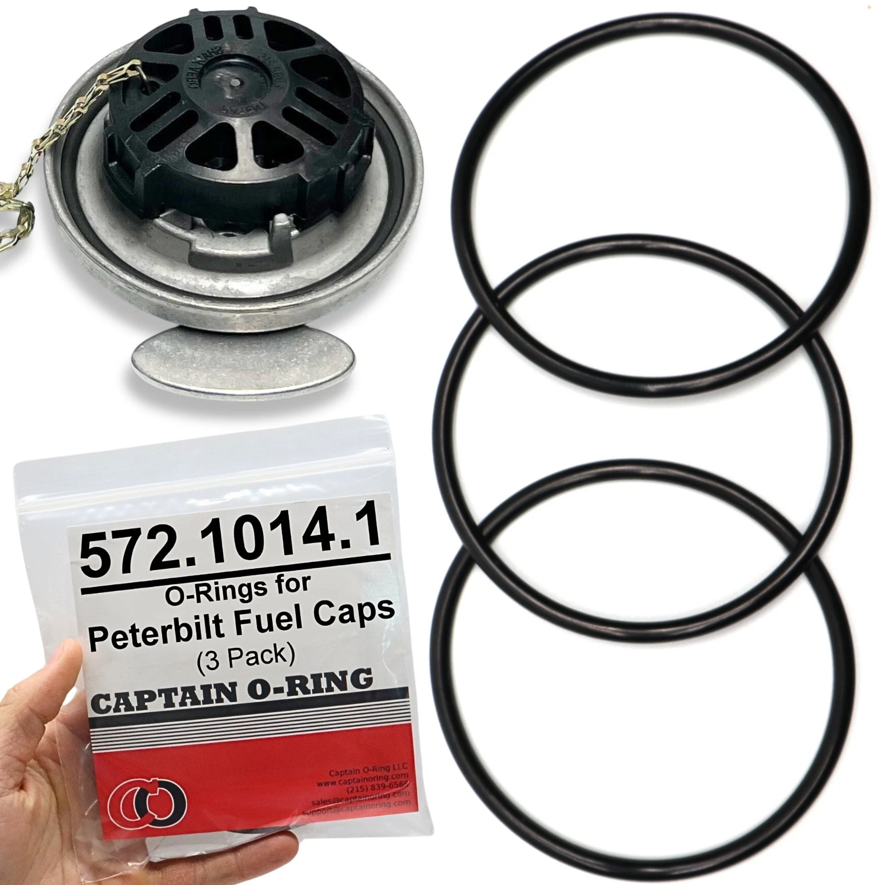 572.1014.1 / 57210141 Gasket Seal O-Rings for Peterbilt Diesel Fuel Caps (3 pack)