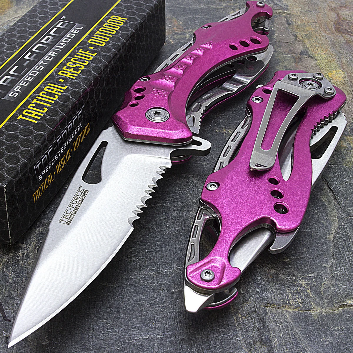 8″ Tac Force Assisted Opening Folding Pink Handle Knife (TF-705PK)