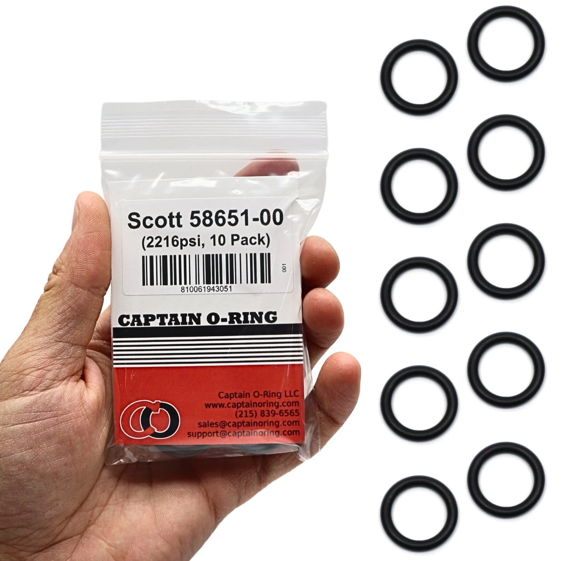 58651-00 / 633550 O-Rings for Scott Sherwood 2216psi and MSA 3000 psi SCBA Tanks(10 Pack)