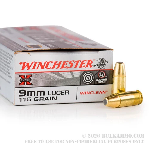 500Rounds of 9mm Ammo by Winchester - 115gr BEB