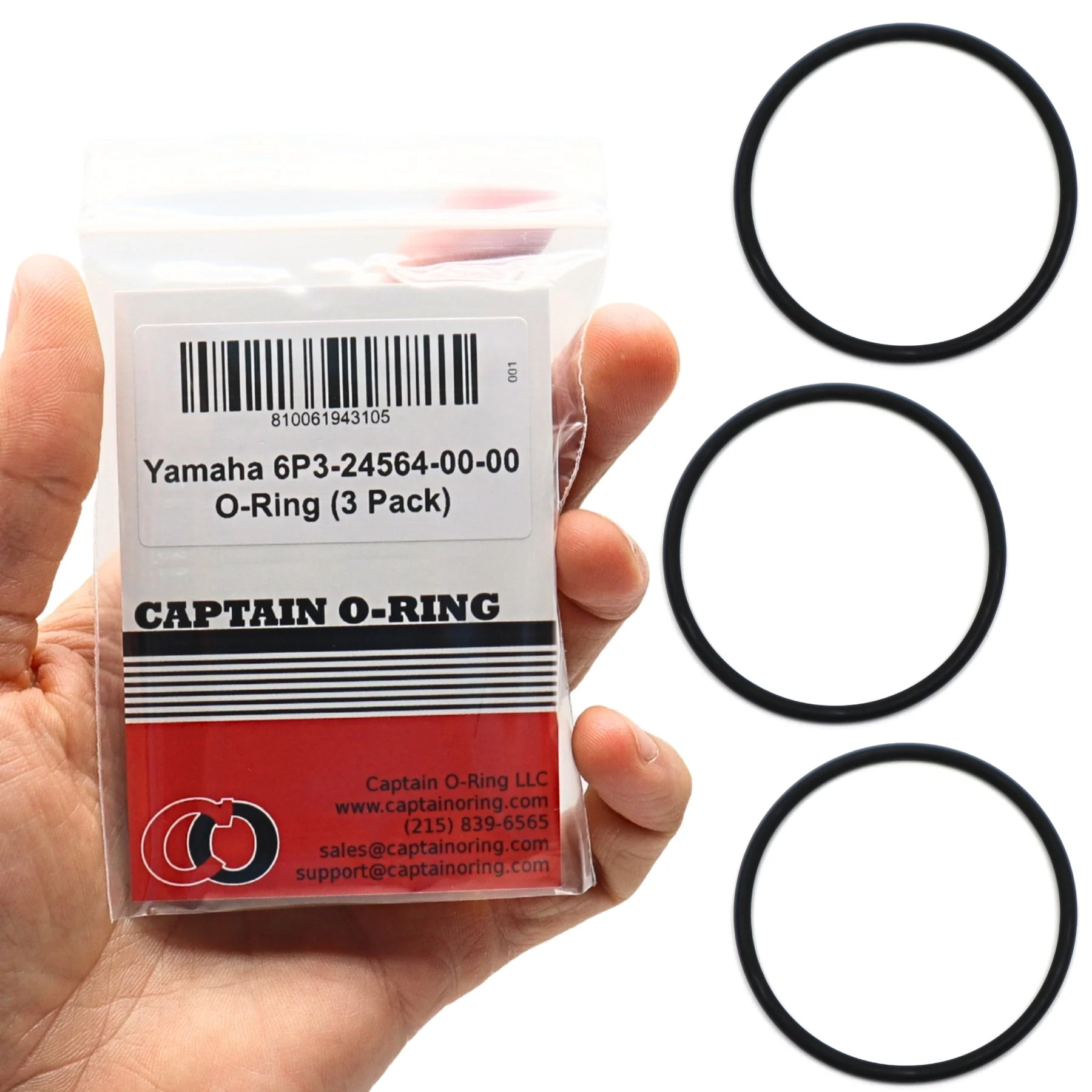 6P3-24564-00-00 Fuel Filter Gaskets for Yamaha F150-350 Outboards (3 Pack)
