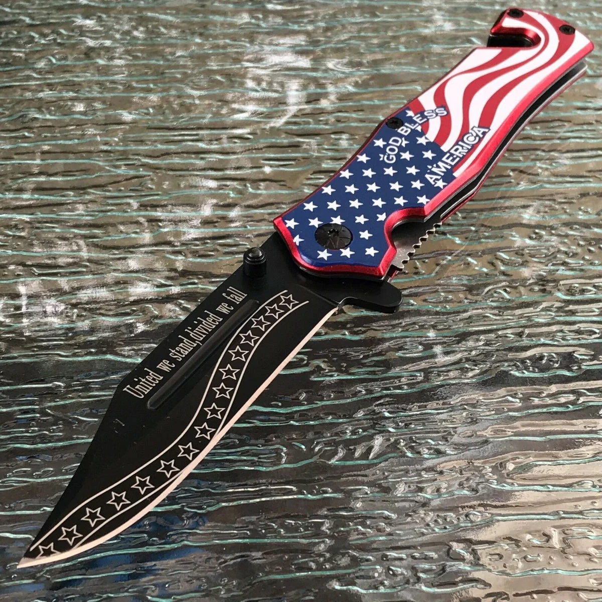 7.25″ Tac Force American Flag USA Spring Assisted Pocket Knife